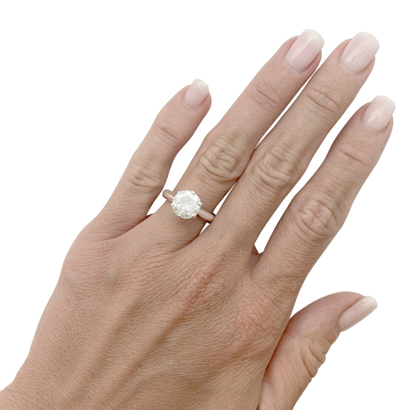 Bague diamant 2,52 carats, en or blanc.