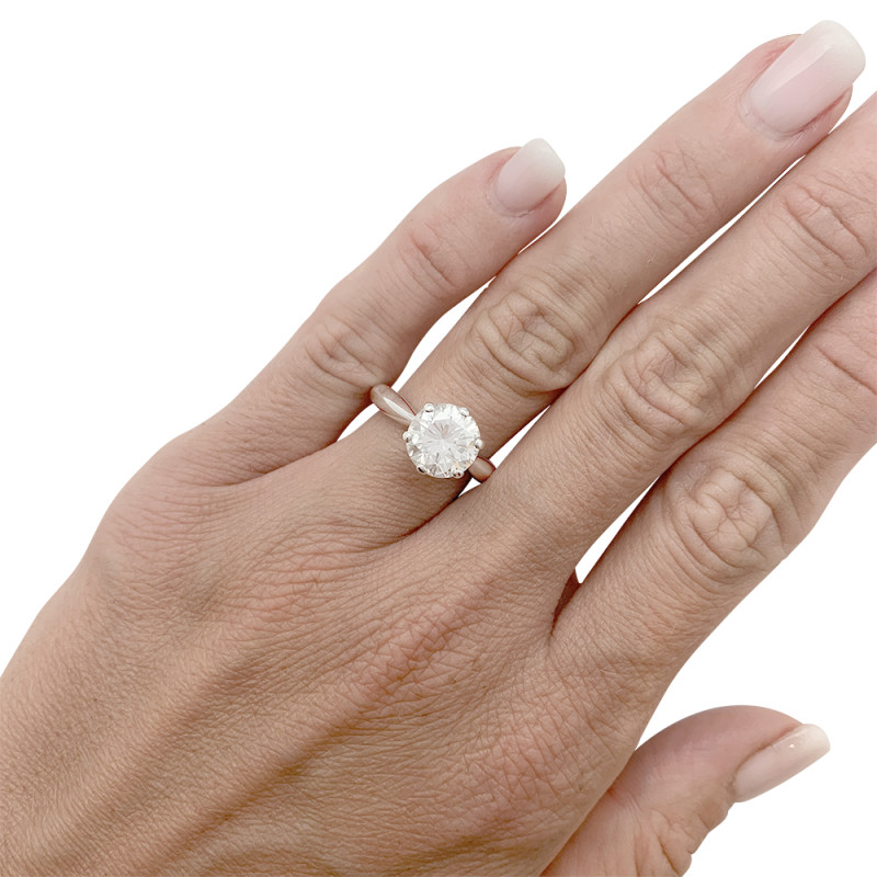 Bague diamant 2,52 carats, en or blanc.