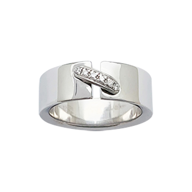 White gold Chaumet "Liens" ring, diamonds.