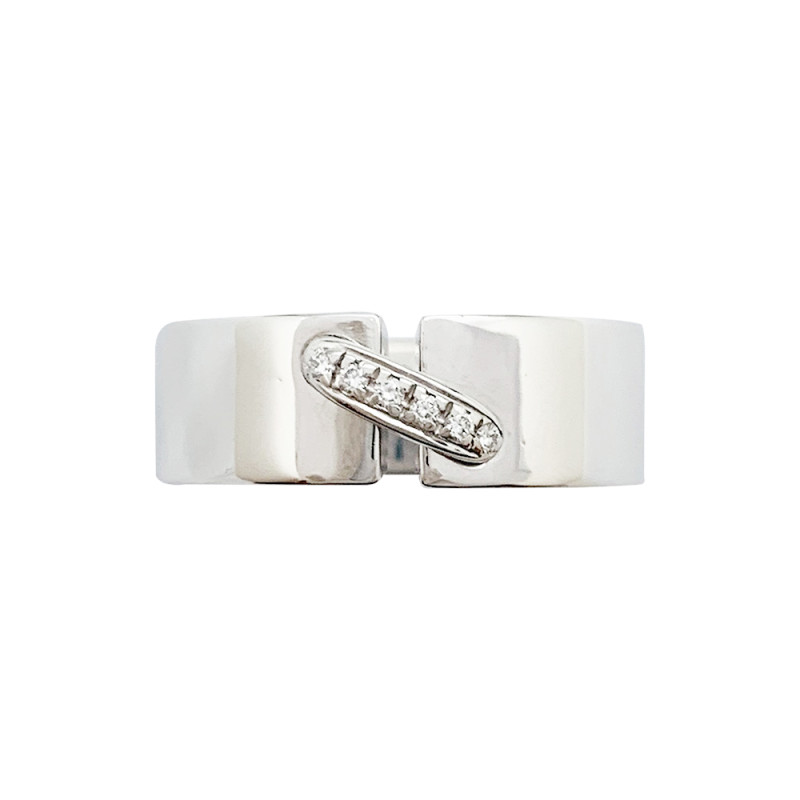 White gold Chaumet "Liens" ring, diamonds.