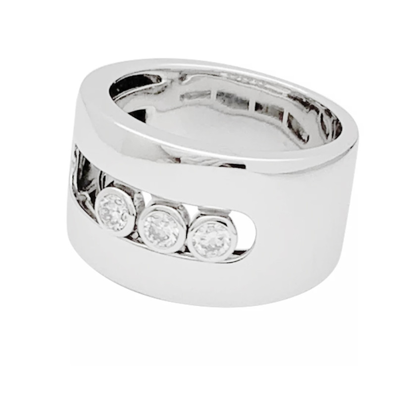 Bague Messika, "Move", or blanc, diamants.