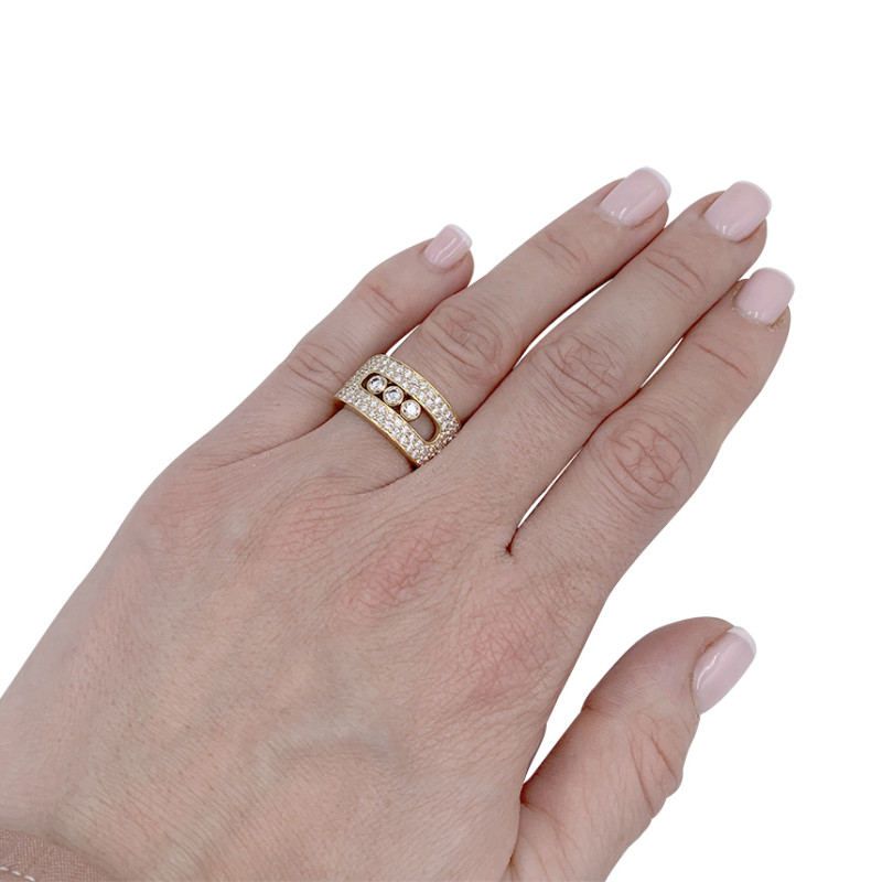 Bague Messika, "Move Joaillerie Pavée", or jaune, diamants