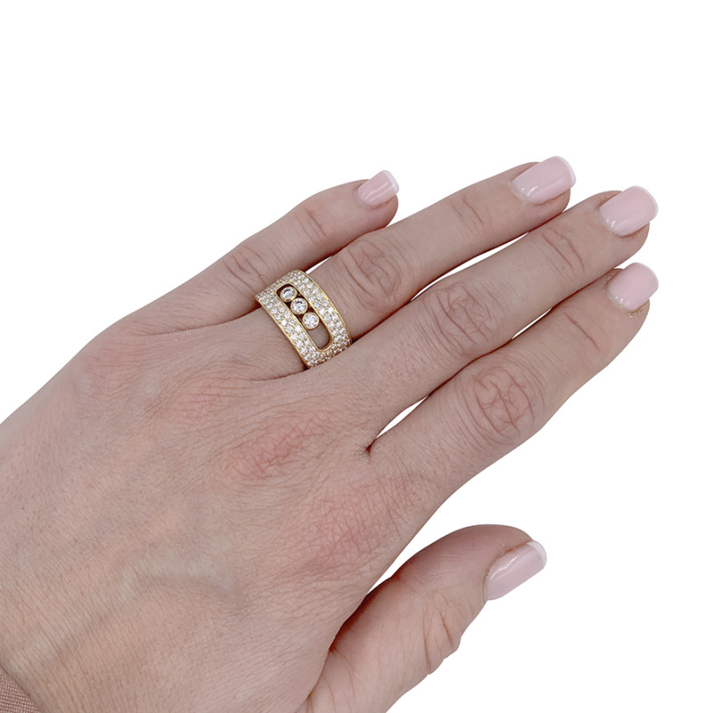 Bague Messika, "Move Joaillerie Pavée", or jaune, diamants