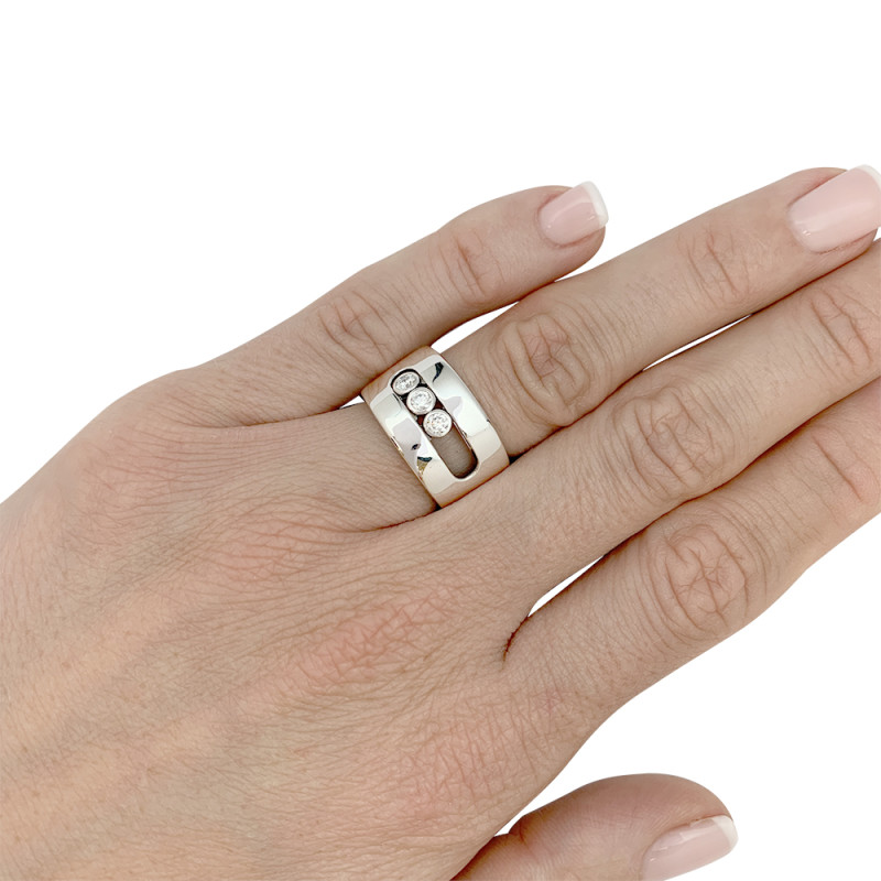 Bague Messika, "Move", or blanc, diamants.