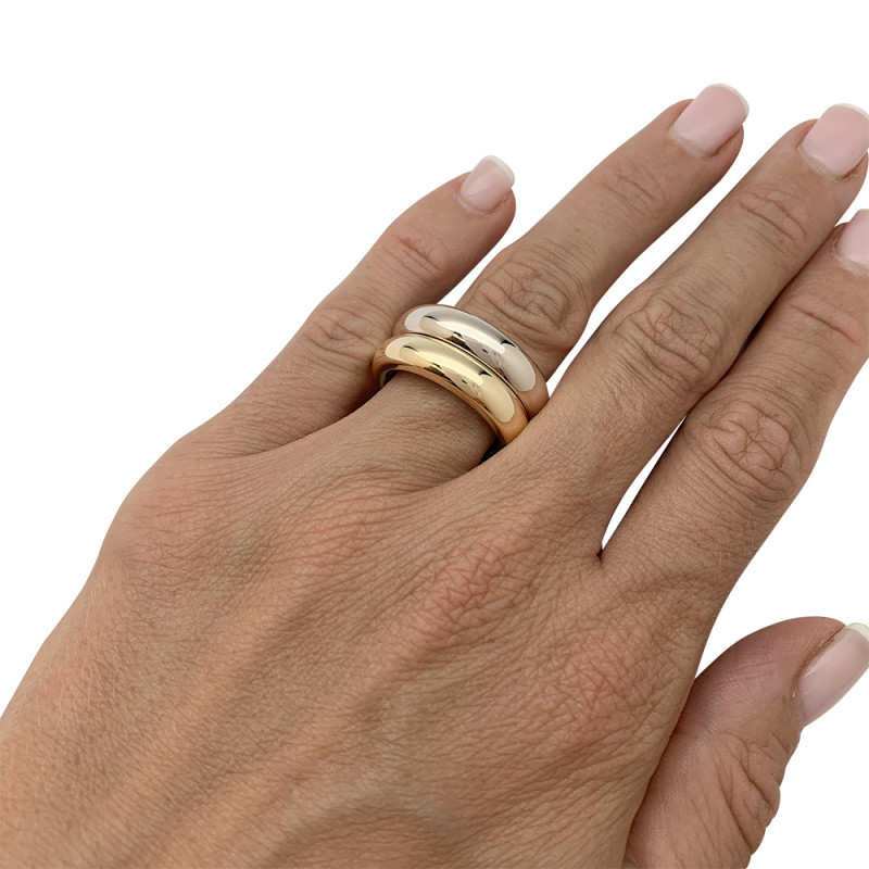 Three golds Poiray ring, "Symbole" collection.