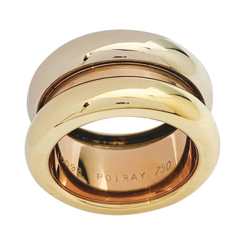Three golds Poiray ring, "Symbole" collection.