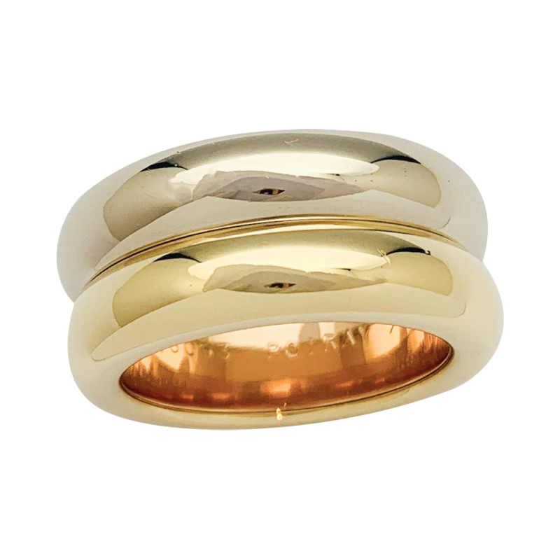 Three golds Poiray ring, "Symbole" collection.