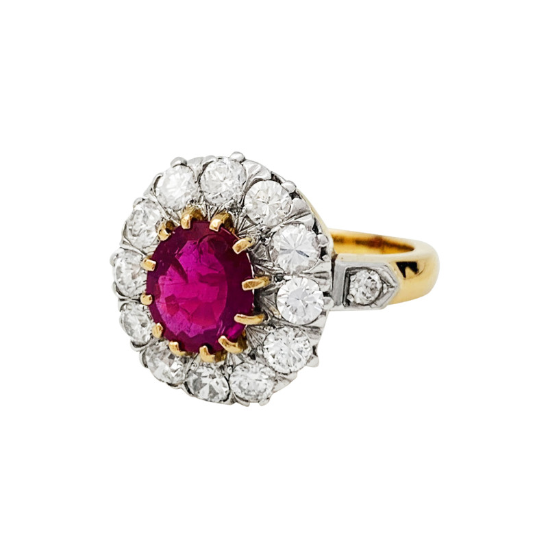 "Pompadour" ruby and diamonds ring.