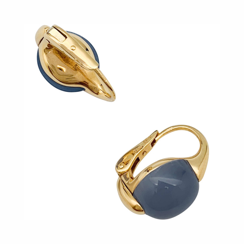 Pomellato rose gold earrings, "Luna" collection.