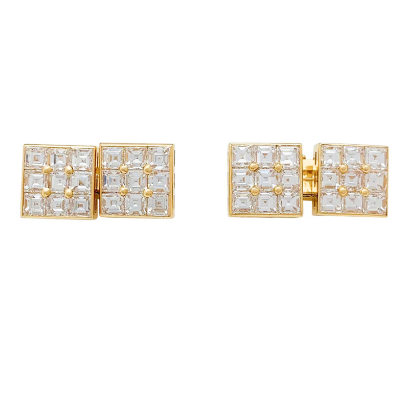 Boutons de manchette Boucheron en or jaune, diamants.