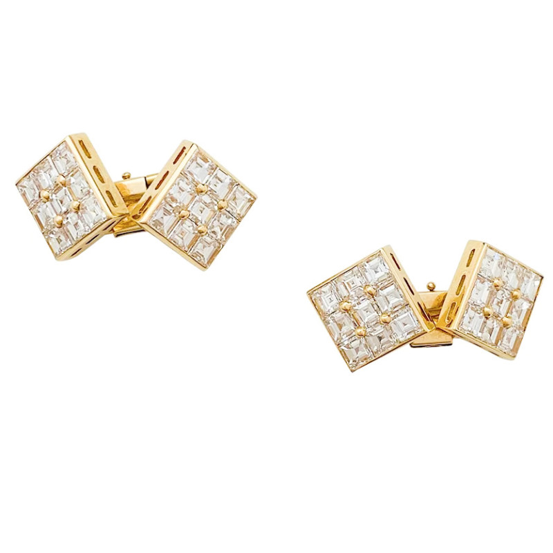 Boutons de manchette Boucheron en or jaune, diamants.
