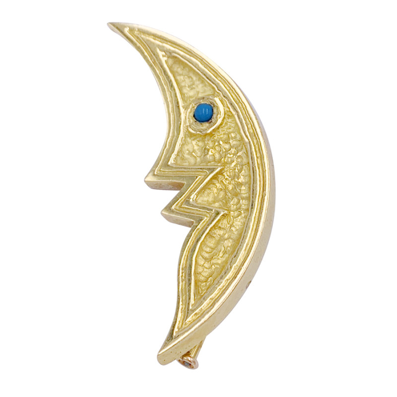 Broche G.Braque, "Croissant de Lune", or jaune.