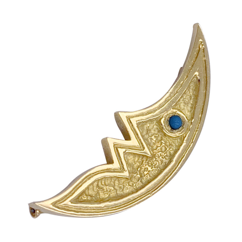 Broche G.Braque, "Croissant de Lune", or jaune.