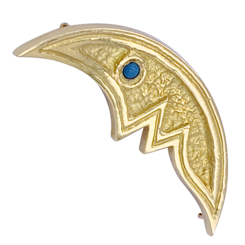 Broche G.Braque, "Croissant de Lune", or jaune.