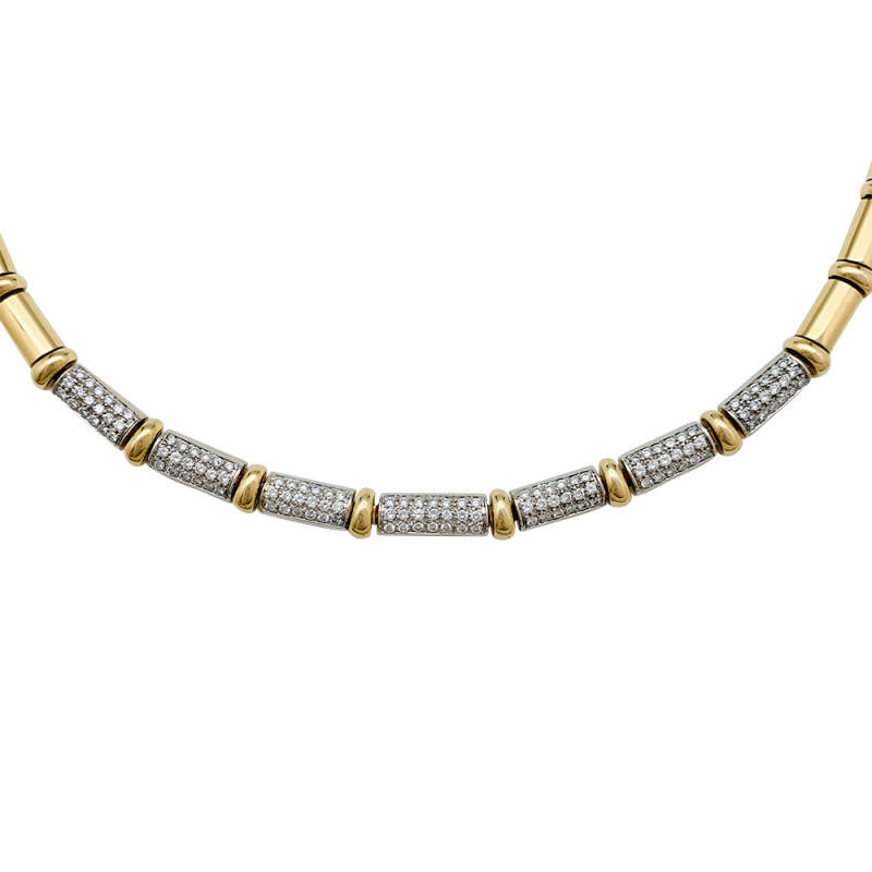 Yellow and white gold, diamonds necklace.