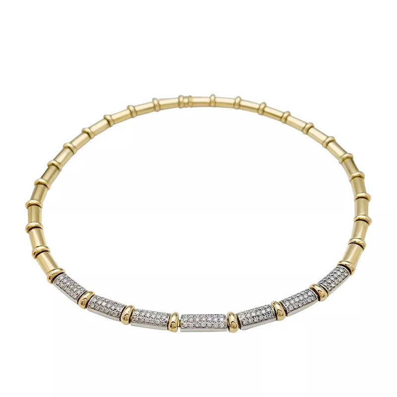 Yellow and white gold, diamonds necklace.