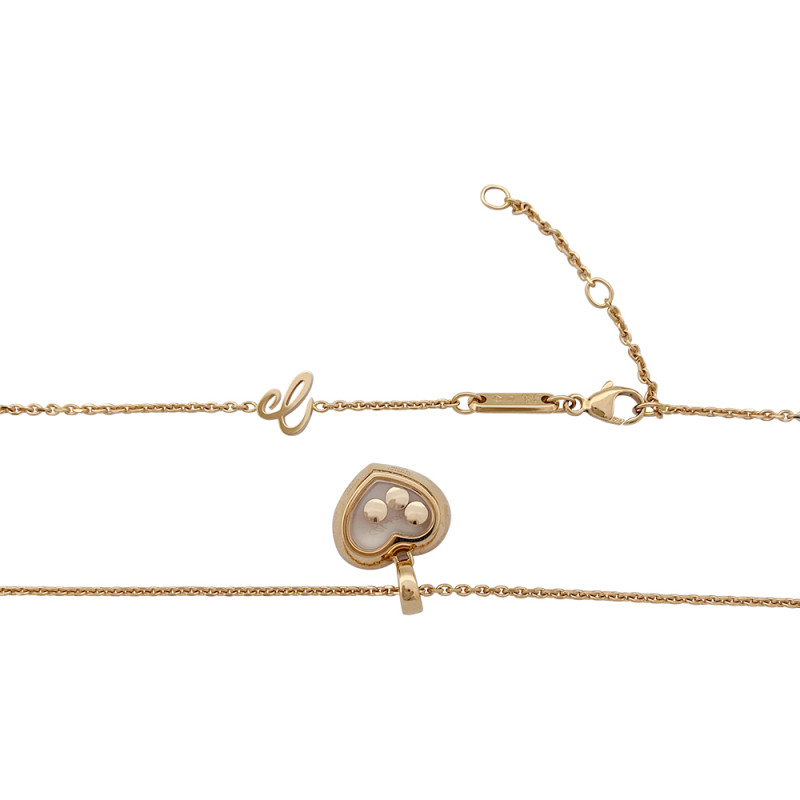 Collier Chopard, "Happy Diamonds", en or rose et diamants.