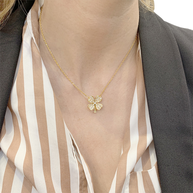 Collier Fred, "Trèfle", or jaune et diamants