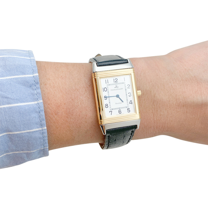 Jaeger Lecoultre gold and steel watch, "Reverso" collection.