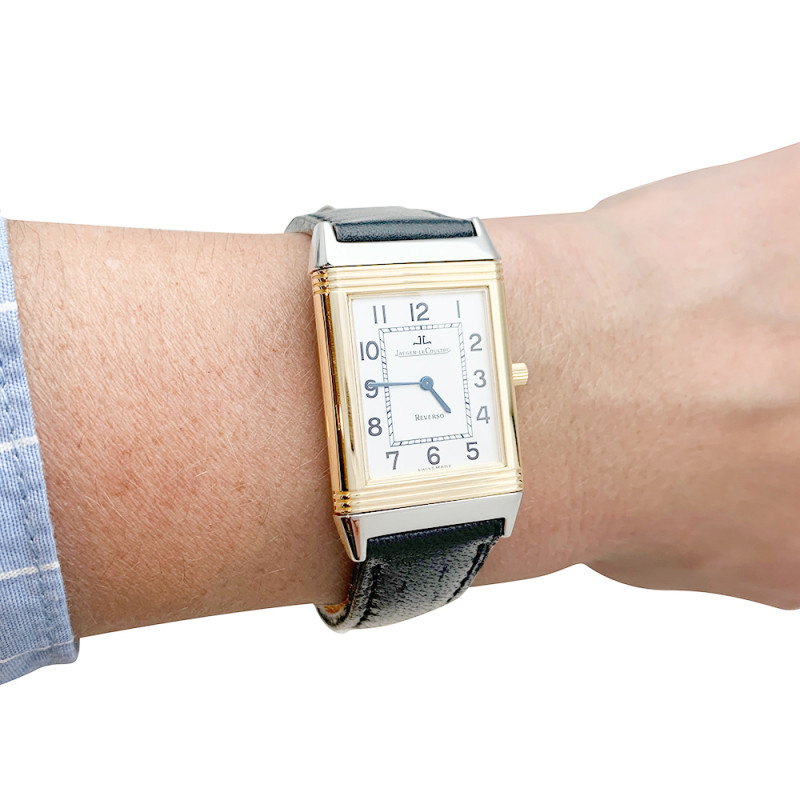 Jaeger Lecoultre gold and steel watch, "Reverso" collection.