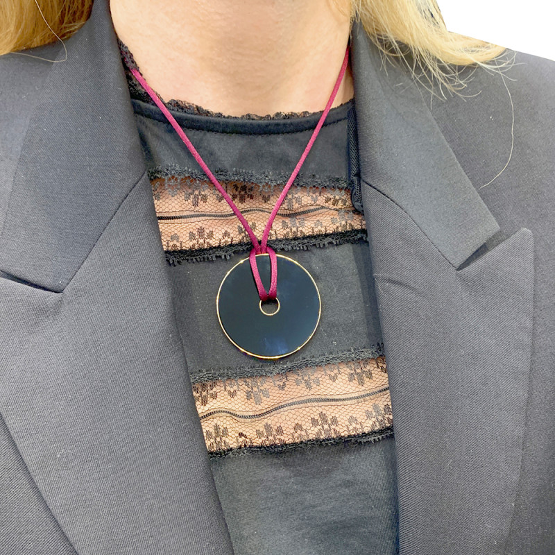 Pendentif Dinh Van, "Pi Chinois", or jaune, onyx.