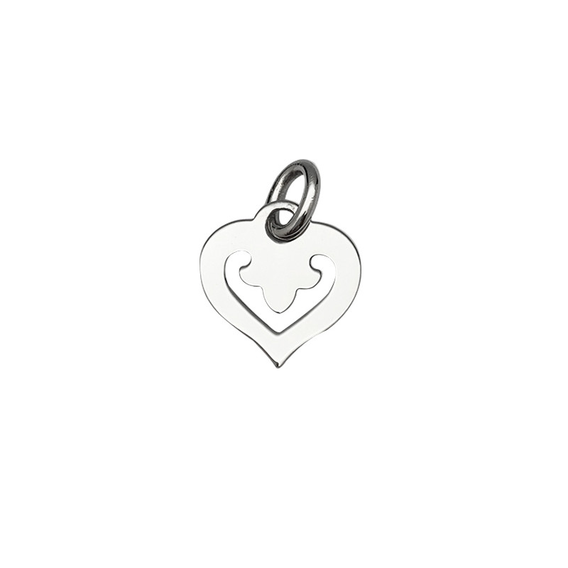 Pendentif  O.J.PERRIN “Coeur Légendes” or blanc.