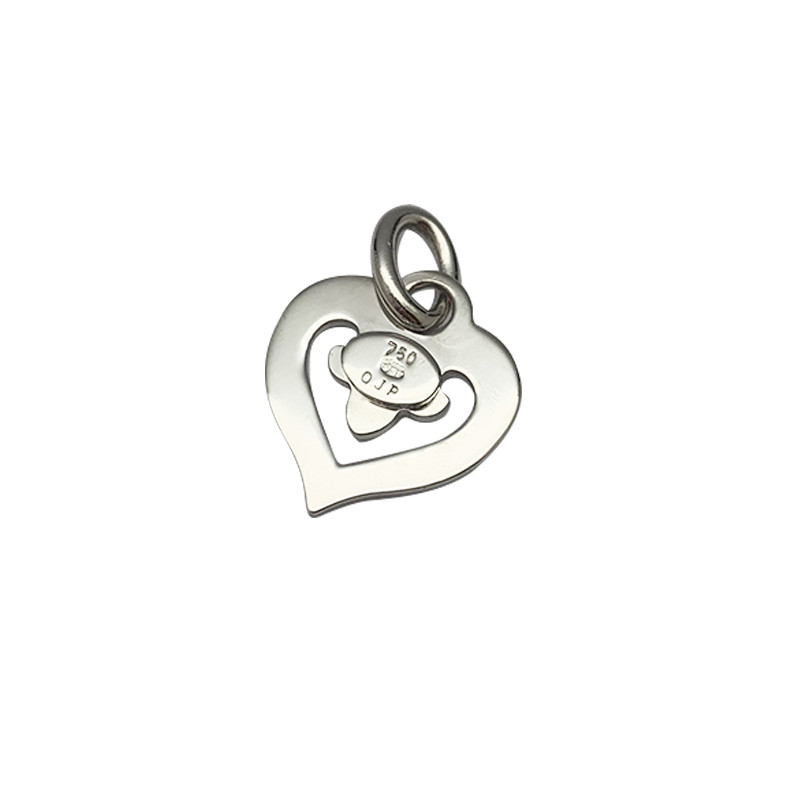 Pendentif  O.J.PERRIN “Coeur Légendes” or blanc.