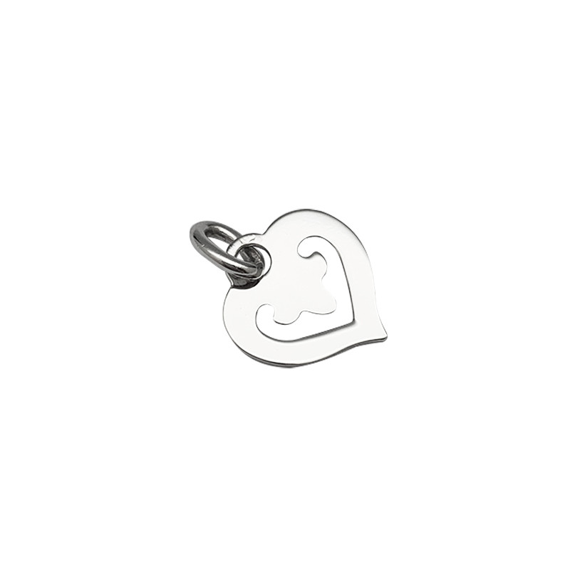 Pendentif  O.J.PERRIN “Coeur Légendes” or blanc.