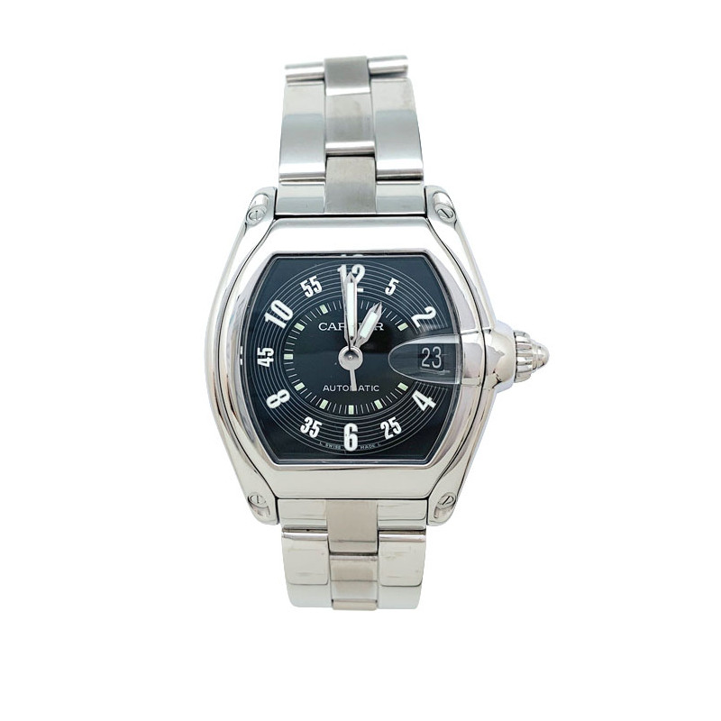 Stainless steel Cartier watch, "Roaster" collection.