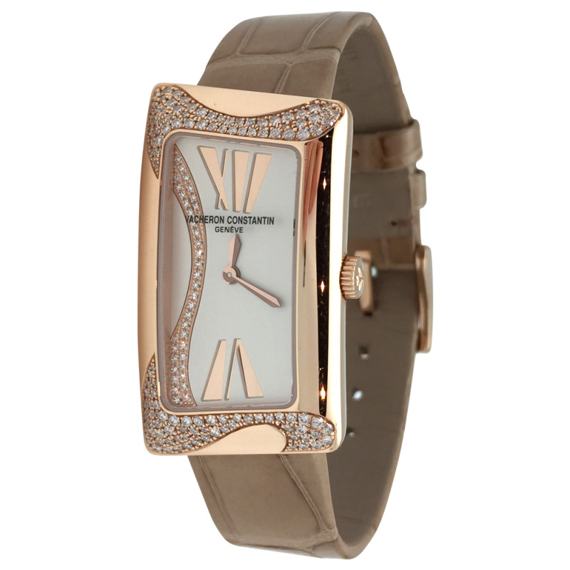 Montre Vacheron Constantin modèle "1972" en or rose, diamants.