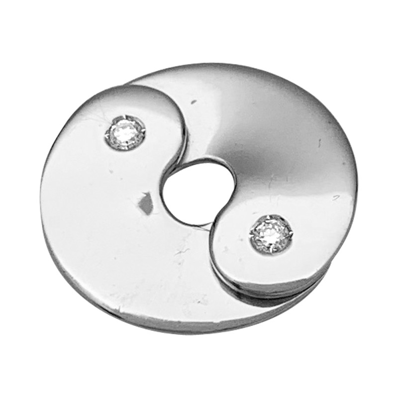 Motif Dinh Van modèle "Double-sens" en or blanc, diamants.