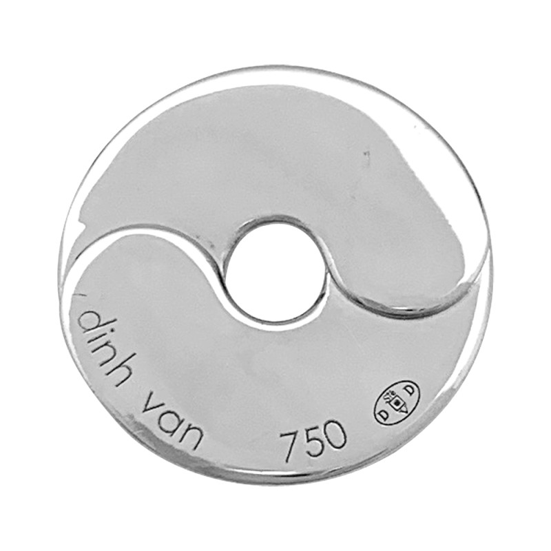 Motif Dinh Van modèle "Double-sens" en or blanc, diamants.