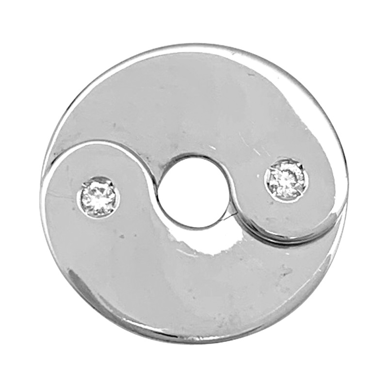 Motif Dinh Van modèle "Double-sens" en or blanc, diamants.